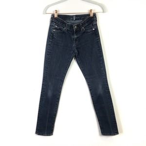 7 for All Mankind Gwenevere skinny ankle jeans dark blue denim wash Size 24
